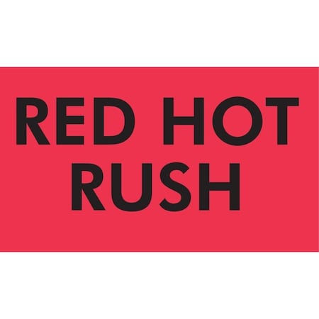 Decker Tape Products Label, DL3631, RED HOT RUSH, 2" X 3" DL3631
